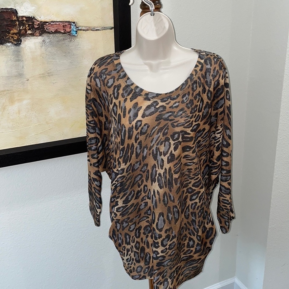 Great Leopard top by ISLE. COMFORTABLE STRETCH THIN MATERIAL FOR COMFORT.